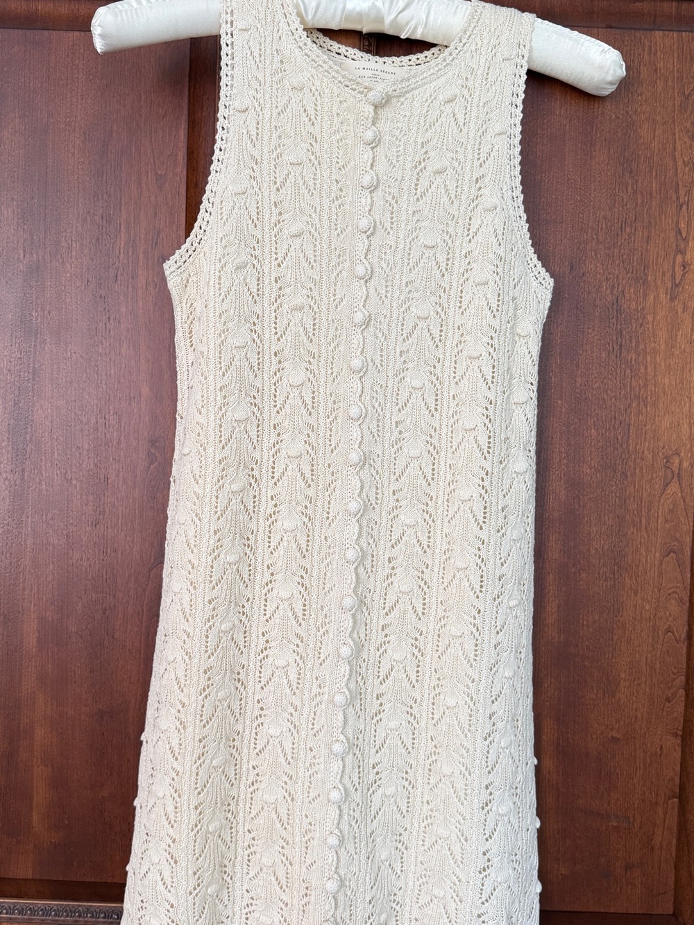 Sezane Cream Knit Mini Dress
